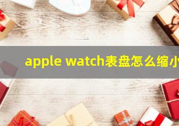 apple watch表盘怎么缩小